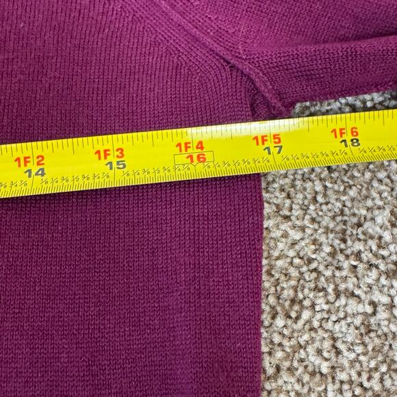 Tory Burch Women's Size Small Wool Cashmere Deep Fuchsia Sweater Embellished - Picture 11 of 12